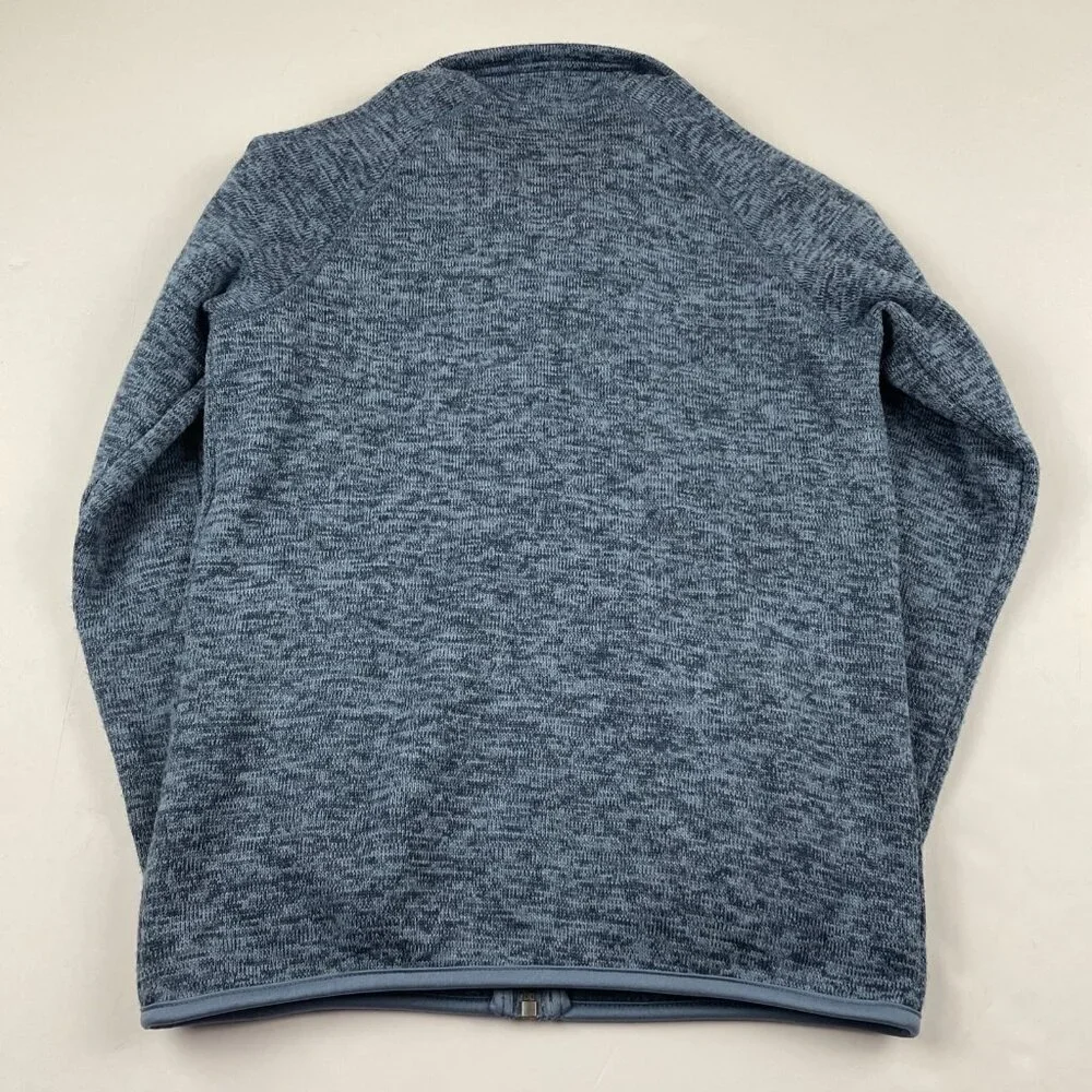 Hurley Full Zip Knit Jacket Youth M Blue Sweater Fleece Lined Arm Pocket